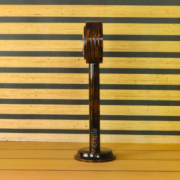 Colorful Number Tiles Pedestal Clock | Antique Wooden, Tall Design, Rustic Finish | Unique Desk & Shelf Decor Gift - Image 2