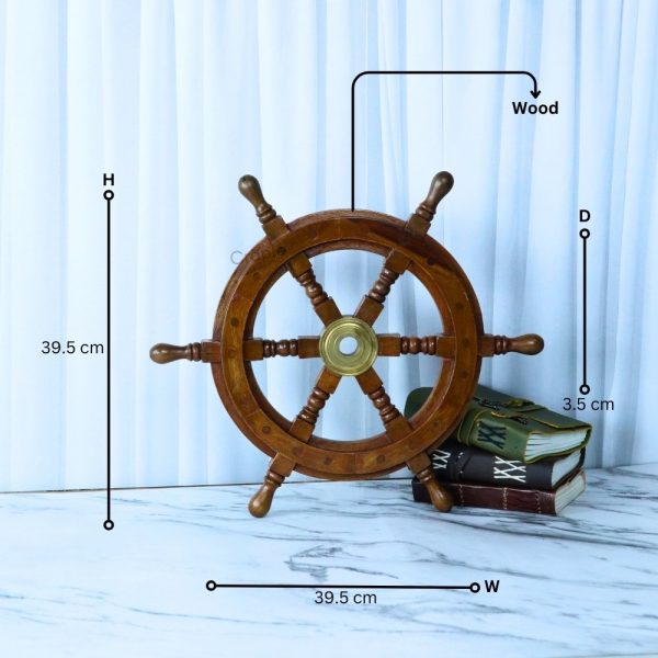 Decorative Rosewood Ship Wheel | Nautical Wall Decor & Gift - Image 6