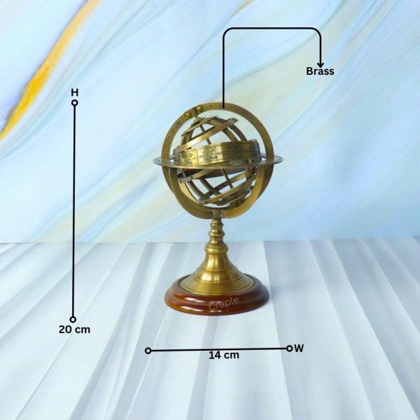 Armillary Sphere | Celestial Astrolabe Globe, Zodiac Details | Nautical Desk Decor & Educational Gift - Image 8