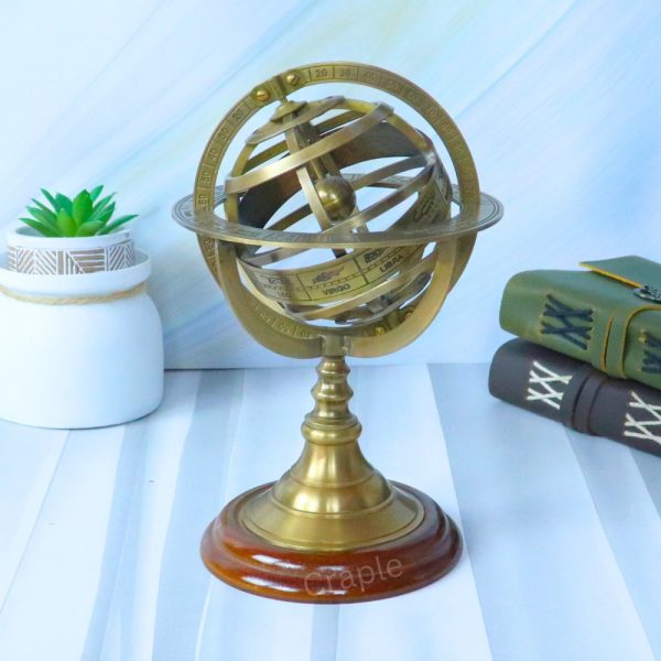 Armillary Sphere | Celestial Astrolabe Globe, Zodiac Details | Nautical Desk Decor & Educational Gift - Image 7