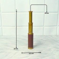 9" Leather-Wrapped Pocket Telescope | 3-Pipe Extendable, Achromatic Lens | Nautical Decor & Gift with Case - Image 6