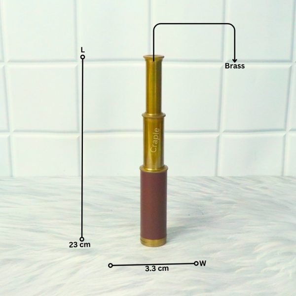 9" Leather-Wrapped Pocket Telescope | 3-Pipe Extendable, Achromatic Lens | Nautical Decor & Gift with Case - Image 6