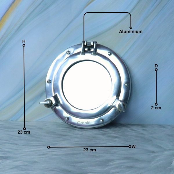 Brass Porthole Window Wall Mirror 9", Best for Living Room Decor & Gifting - Image 5