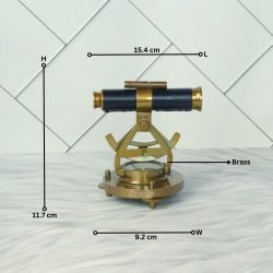 Alidade Telescope with Compass Nautical Antique Brass Leather Grip Desk Decorative Gift Item - Image 7