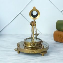 Alidade Telescope with Compass Nautical Antique Brass Leather Grip Desk Decorative Gift Item - Image 6