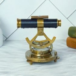 Alidade Telescope with Compass Nautical Antique Brass Leather Grip Desk Decorative Gift Item - Image 4