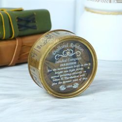 Antique Brass Sundial Compass | Calendar Lid, Wooden Box | Desk Decor & Collector's Gift - Image 5