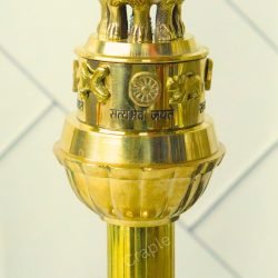 Stately Tall Brass Ashoka Pillar | National Emblem Replica, Fluted Column | Office Decor & Patriotic Gift - Image 4