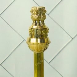 Stately Tall Brass Ashoka Pillar | National Emblem Replica, Fluted Column | Office Decor & Patriotic Gift - Image 6