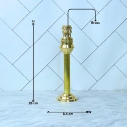 Stately Tall Brass Ashoka Pillar | National Emblem Replica, Fluted Column | Office Decor & Patriotic Gift - Image 7