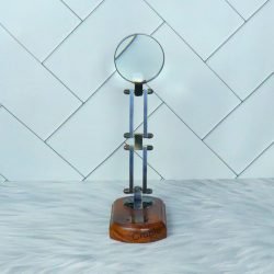 Black Folding Desk Magnifier | Brass & Wood, Adjustable Arm, Vintage Style | Reading & Hobby Aid - Image 5