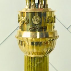 Grand Tall Brass Ashoka Pillar Sculpture | Majestic National Emblem Replica, Fluted Column | Prestigious Office Decor & Patriotic Gift - Image 5