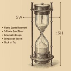 3-in-1 Antique Brass Hourglass Timer Clock Compass Desk Decor Gift - Image 9